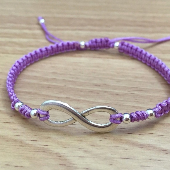 Silver Infinity Light Purple Shamballa Bracelet - Picture 2 of 4